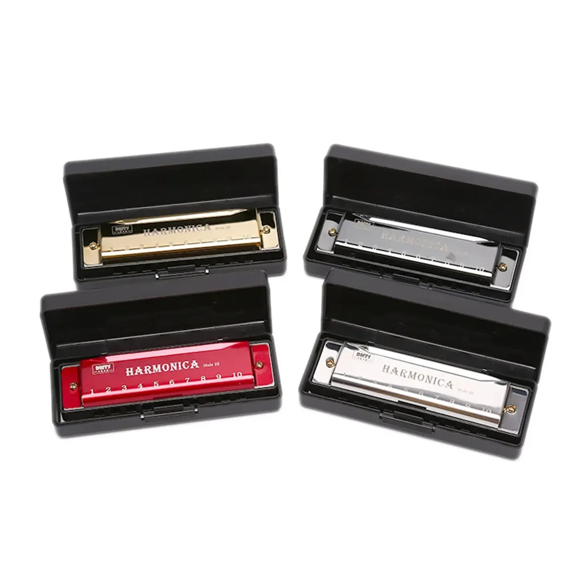 Mondharmonica Sleutel van C 10-gaats diatonische mondharmonica C met koffer voor beginnende studenten Kindercadeau met koffer
