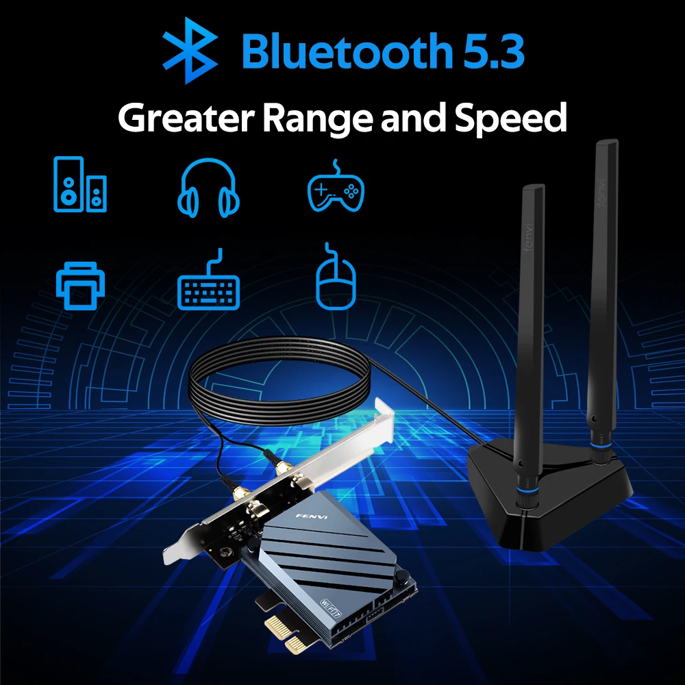 FENVI WI-FI 7 QCNCM865 PCIE Wi-Fi адаптер Bluetooth 5.3 WiFi 7 до 5,8 Гбит/с трехдиапазонный с беспроводной картой Qualcomm для Windows 11