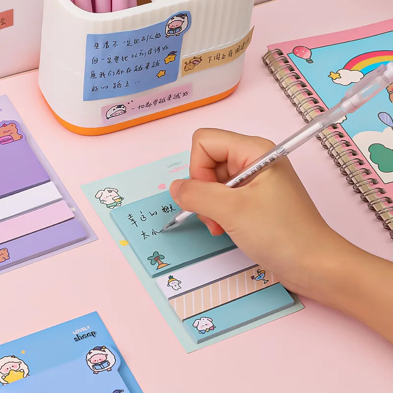 Kawaii animaux mignons papier Notes autocollantes bloc-Notes créatif bloc-Notes bureau école papeterie adhésif autocollants décoration