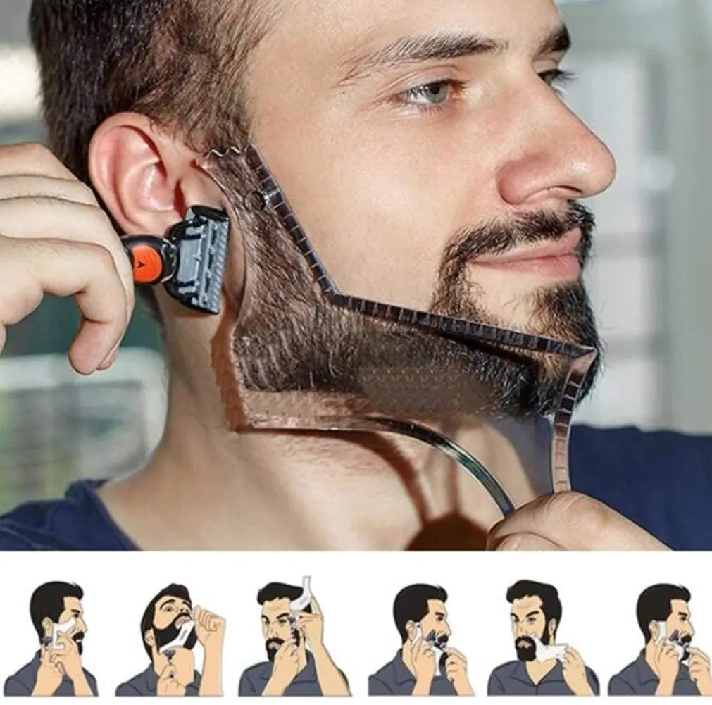 ผู้ชายเคราจัดแต่งทรงผมแม่แบบStencil Beard Comb Men Beard Shapingเครื่องมือการสร้างแบบจําลองไม้บรรทัดShapingจัดแต่งทรงผมตัดหนวดตัดผม
