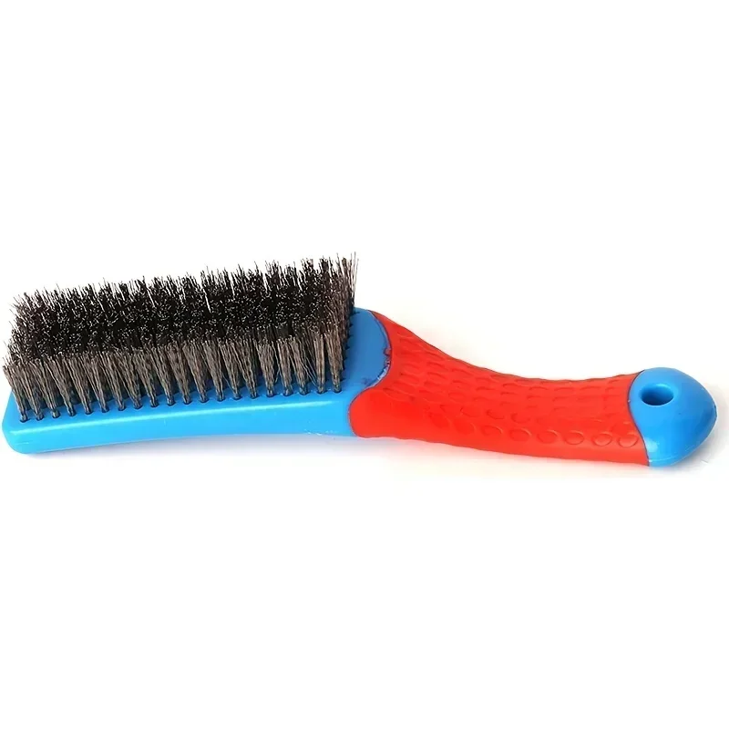 Spazzola metallica in acciaio inossidabile resistente con comoda impugnatura in plastica: perfetta per rimuovere ruggine, scorie di saldatura, sporco e vernice