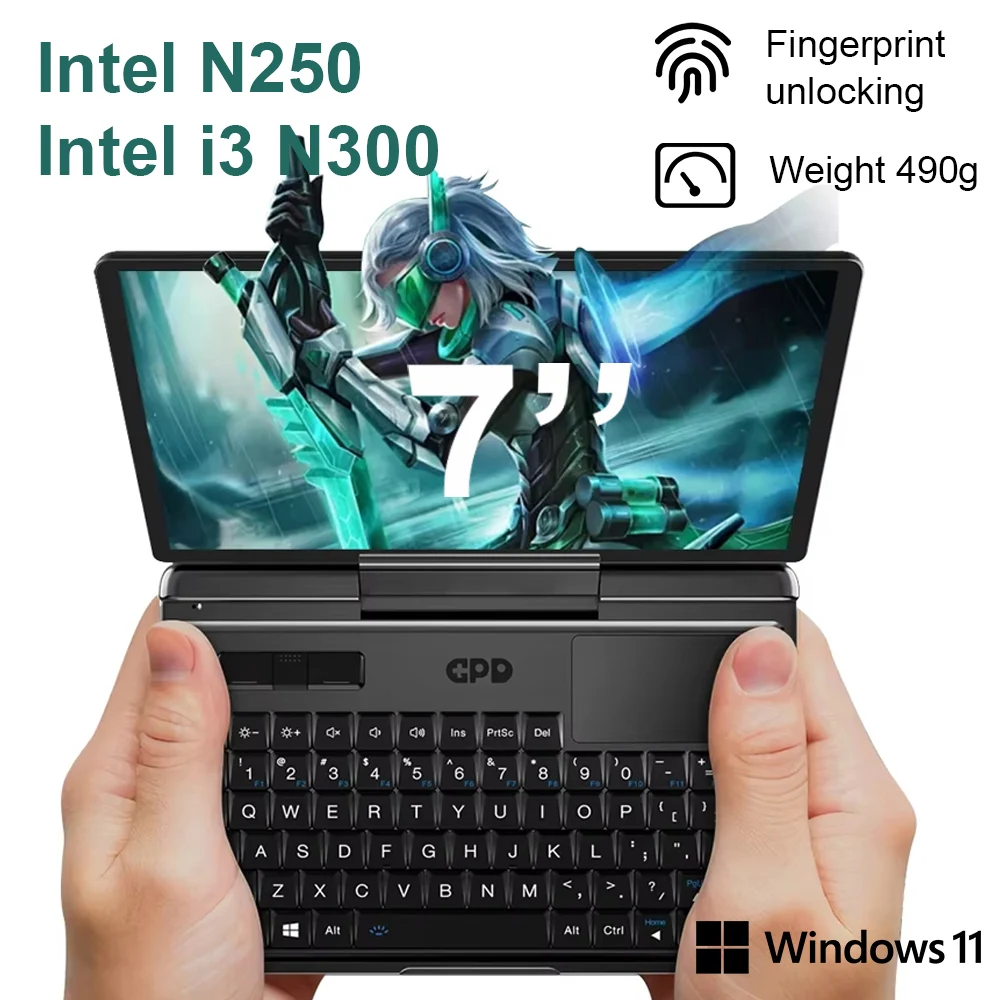 GPD Micro PC 2 Mini Industry Laptop Intel Processor N250  16GB/512GB M.2 SSD Windows11 60Hz Portable Laptop Computer Notebook
