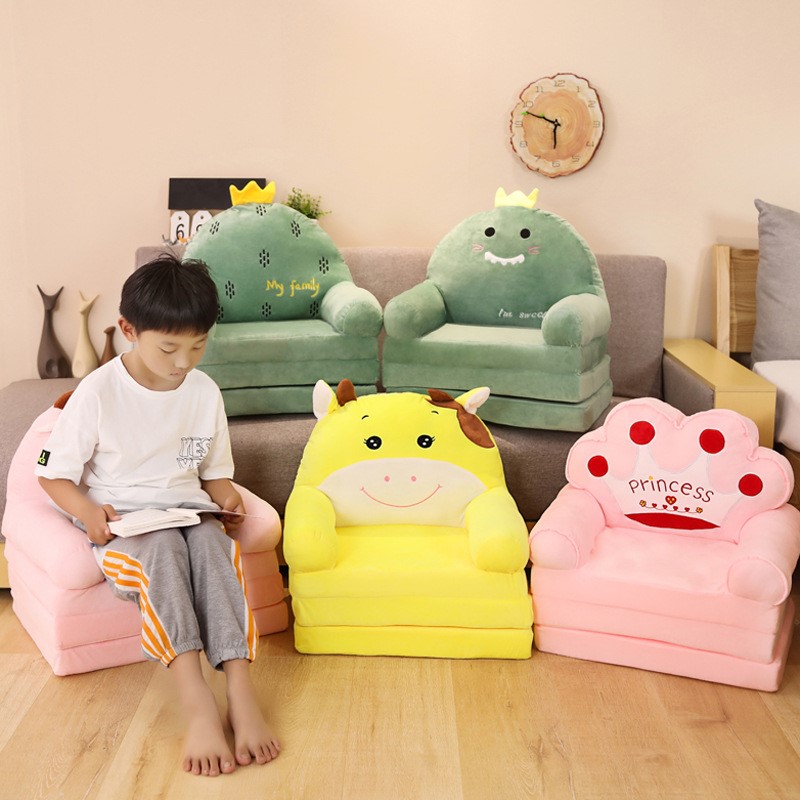 Sofá pequeño plegable de dibujos animados para niños, niña, princesa, bebé, área de lectura, Tatami, silla perezosa, taburete, sillón para niños