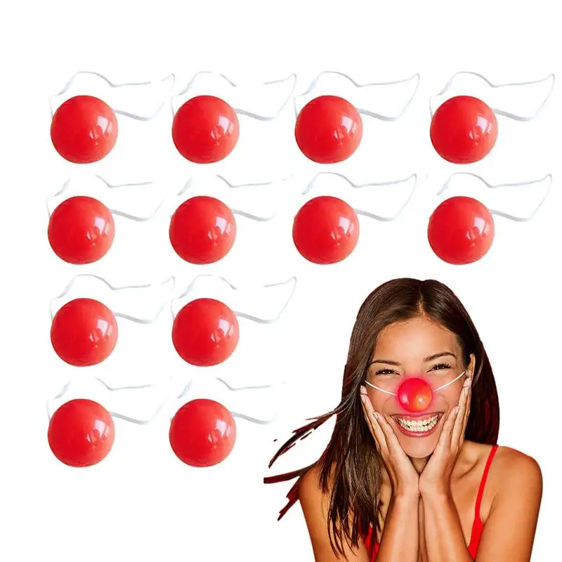 Traje de palhaço nariz palhaço, nariz vermelho, palhaço piscando LED, elástico e iluminado, adereços de vestir, 12PCs