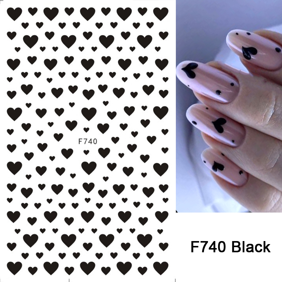 สติกเกอร์ติดเล็บ3D รูปหัวใจสำหรับเล็บสติกเกอร์ตัวอักษรสีทองสติกเกอร์แบบไล่ระดับสีสติกเกอร์ติดกาวสำหรับการตกแต่งศิลปะเล็บ