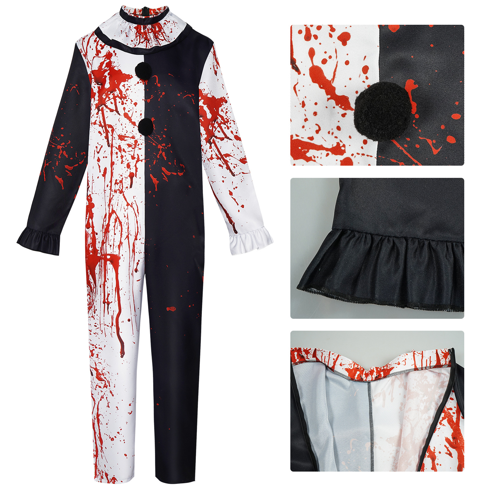 Arte do filme o palhaço cosplay traje terrifier 2 arte o palhaço cosplay sangrento para homens mulheres festa de halloween macacão