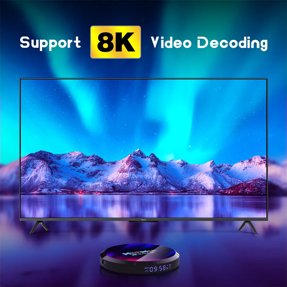 Woopker Android 13 TV Box H96 MAX RK3528 Rockchip 3528 Четырехъядерный 8K Медиаплеер Wifi6 BT5.0 4 ГБ 64 ГБ Google Voice Set Top Box