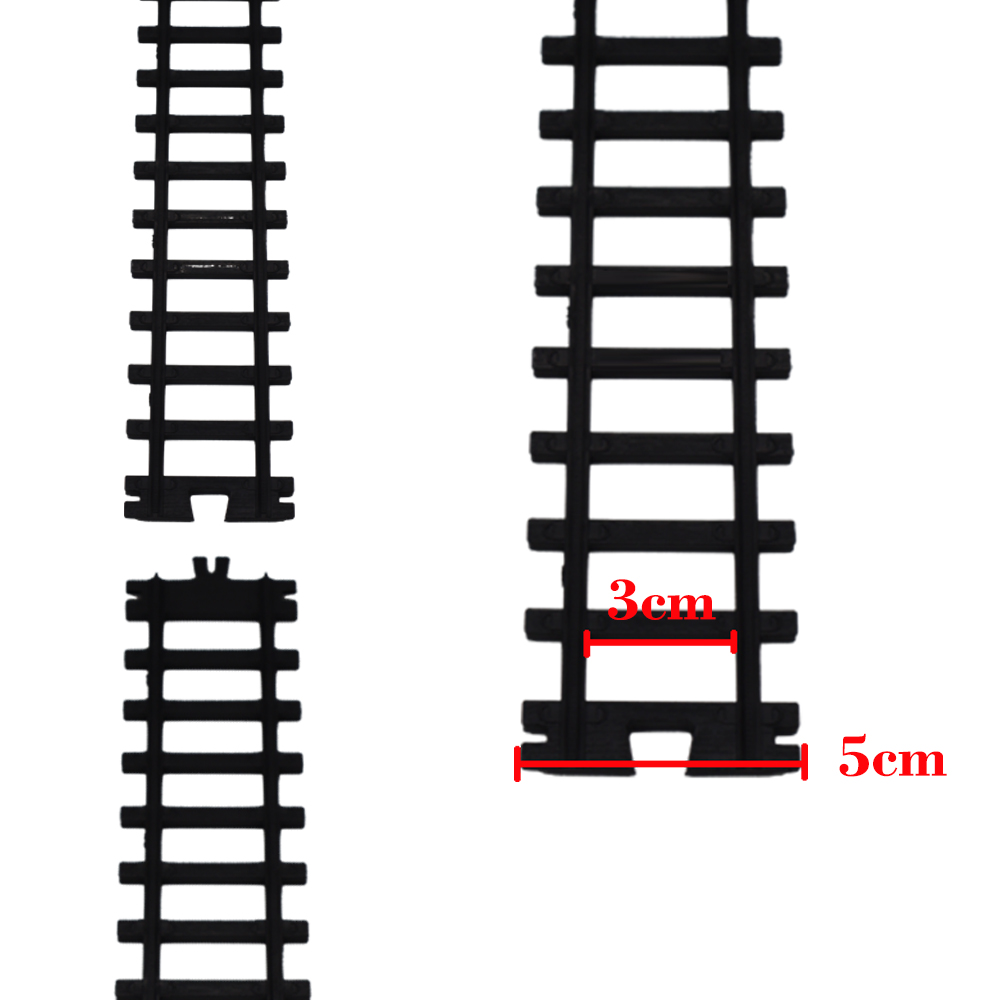 Pacote de expansão de trilho de 5cm de largura para ferroviário rei clássico trem da cidade pista flexível trilhos curvos retos bloco de construção brinquedo