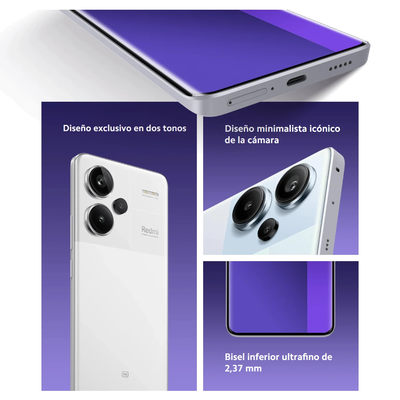 Xiaomi Redmi Note 13 Pro Plus 5G Versión Global 256GB/512GB MediaTek Dimensity 7200-Ultra 6.67'' Pantalla 3D Curva 1.5K 120Hz, 1