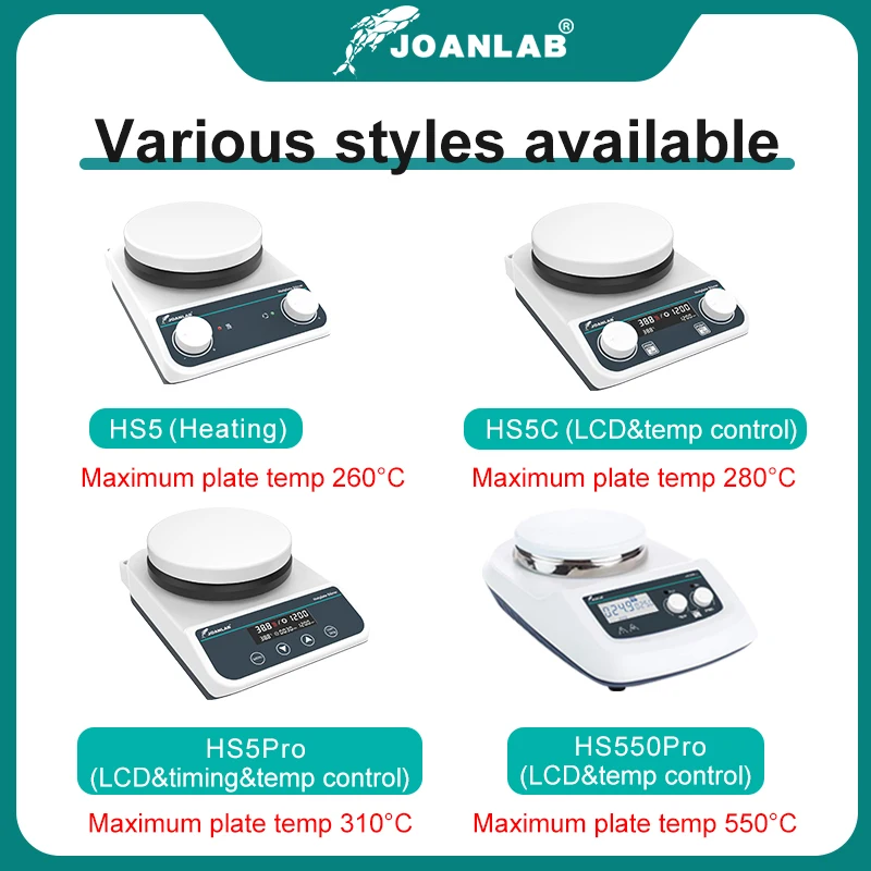 JOANLAB Agitatore magnetico con riscaldamento Display digitale Agitatore termostatico Miscelatore magnetico con piastra riscaldante da laboratorio 20L
