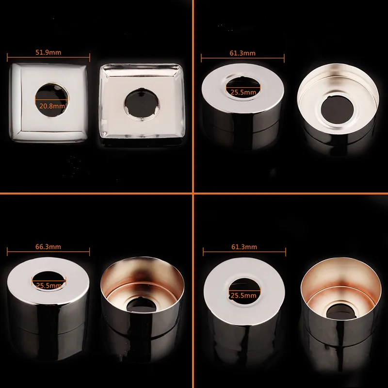 Self-กาวก๊อกน้ําฝักบัวตกแต่ง Chrome FINISH ท่อน้ําสแตนเลสผนังครอบคลุมอุปกรณ์ห้องน้ํา