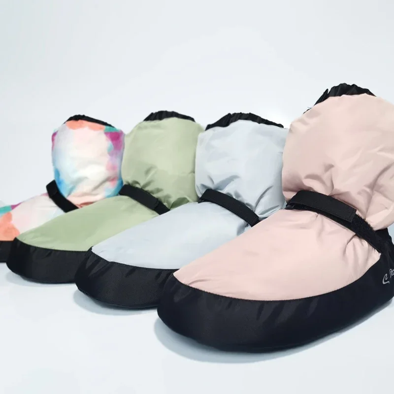 Zapatos de baile nacionales de Ballet para calentar invierno, zapatos de baile cálidos modernos para adultos, botas de bailarina más cálidas para ejercicios de calentamiento de algodón