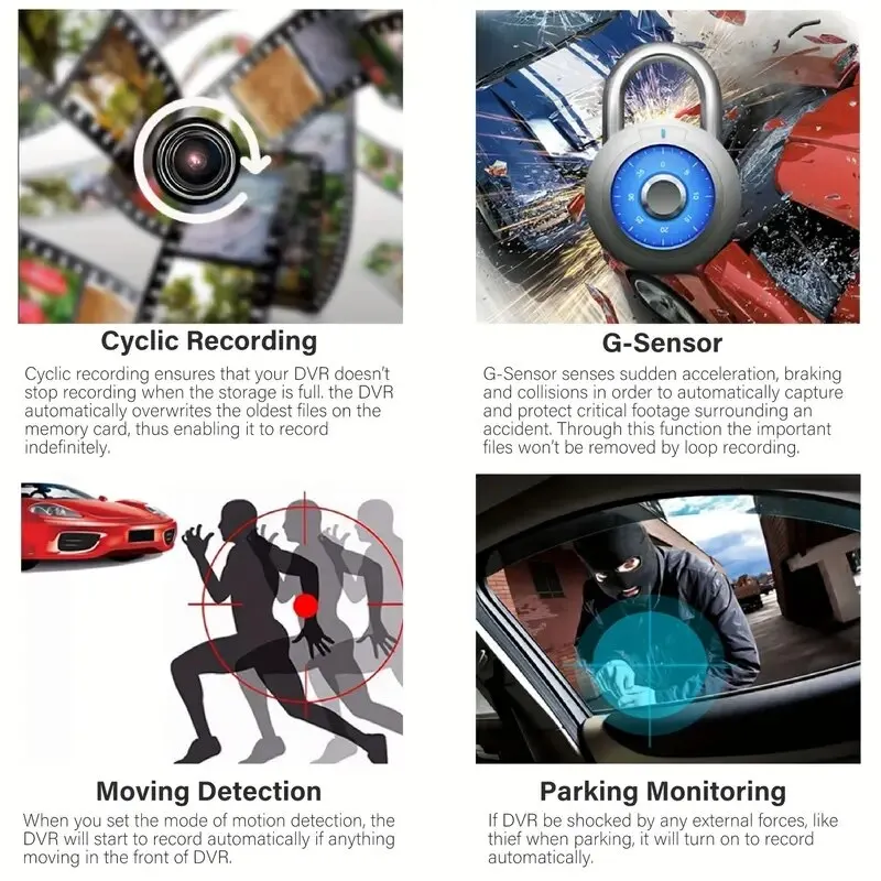 HD Dashcam drahtlose WiFi-Verbindung vorne und hinten Dual-Objektiv mit Reverse Video Auto Black Box