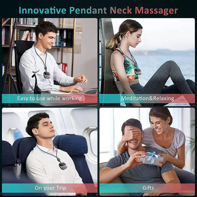 Masajeador de columna Cervical de cuello colgante inteligente con bolso caliente masaje TENS alivio relajante EMS portátil dolor muslo Mini espalda Compr