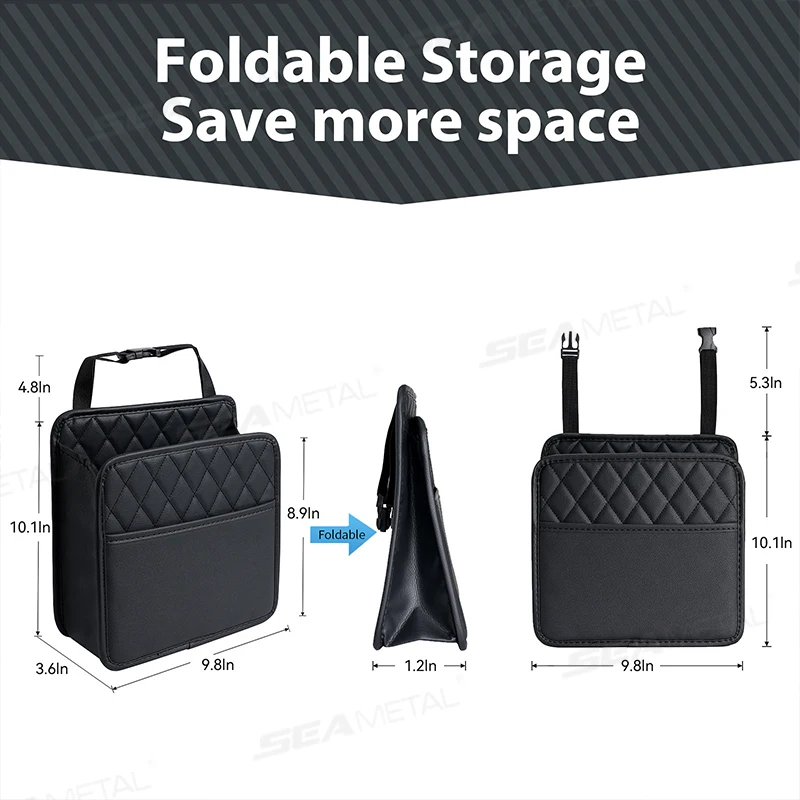 BLALION Multifunctional Car Seat Storage Bag Leather Storage Bag Garbage Bag Hanging Storage Bag Suitable For Most Car Models