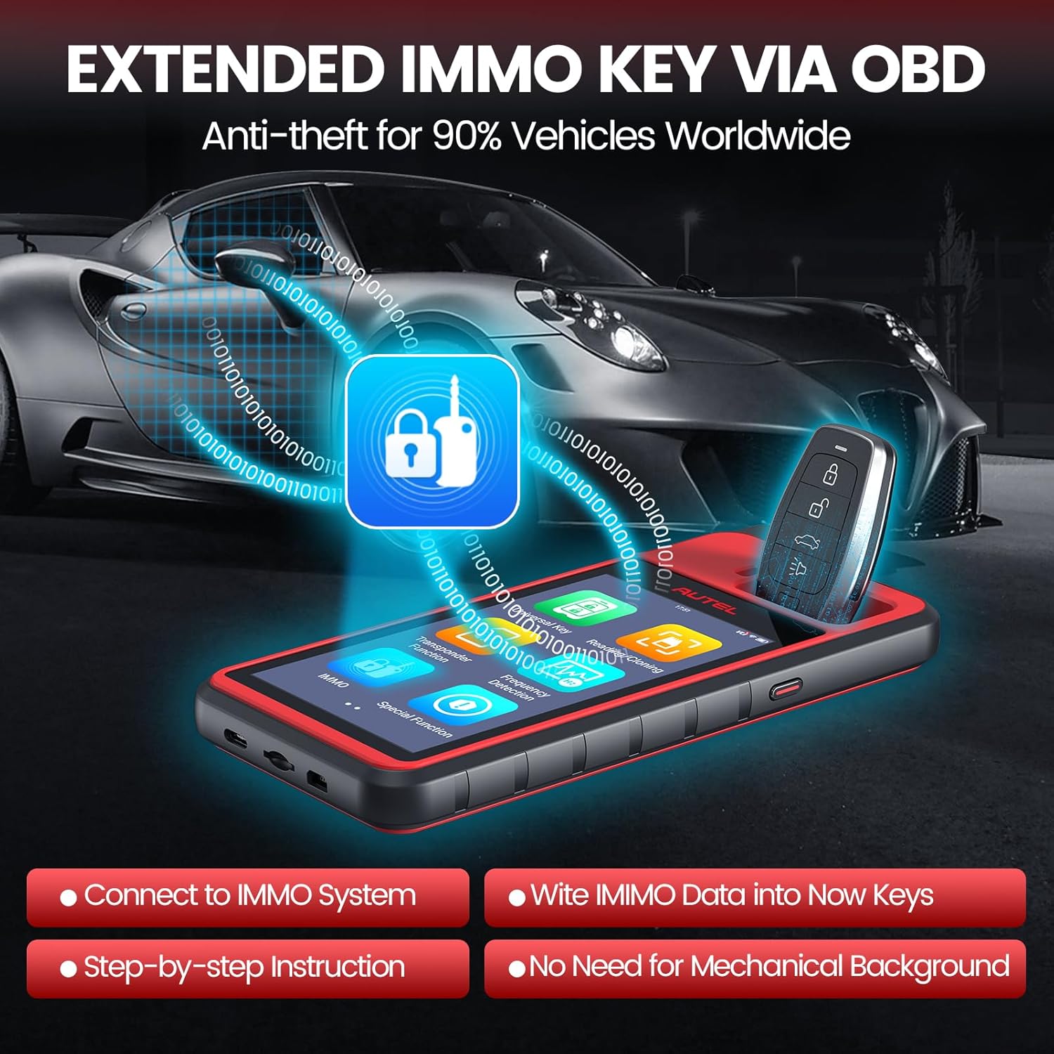 Autel MaxiIM KM100 herramienta inmovilizador de programación de llaveros 2 uds Autel IKEY para generación de llaves de los años 60 OBD IMMO aprendizaje de llaves en un 99% de coche