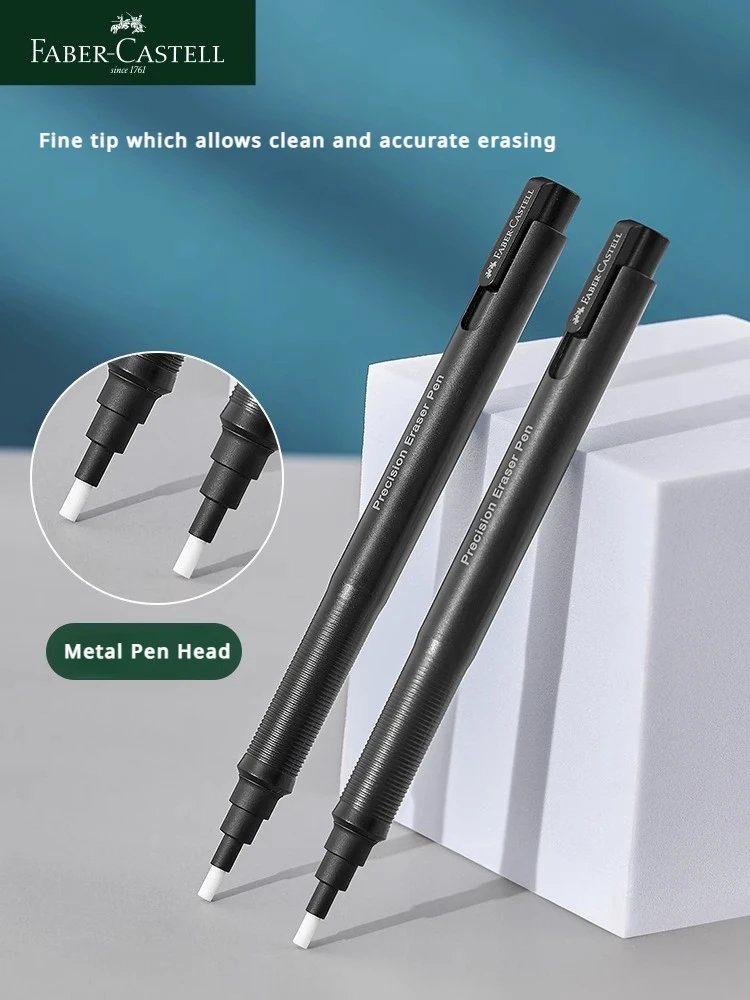 Borrador de lápiz de punta de precisión Faber-Castell, borrador de lápiz retráctil redondo recargable de 2,5mm, dibujo profesional, frotar