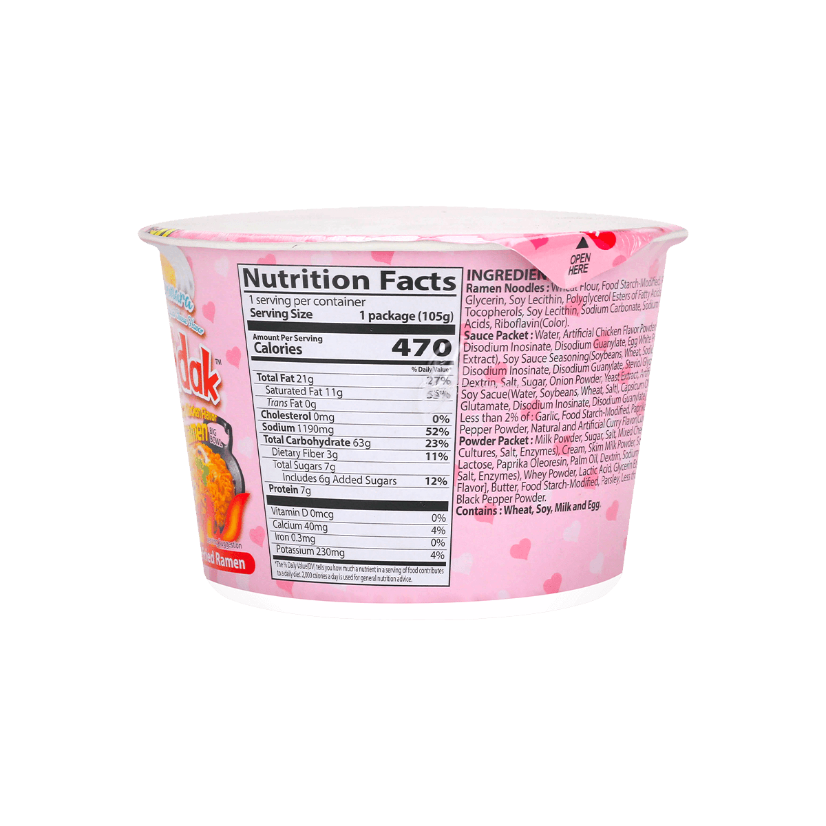 [10Packs]Korean Buldak Noodles Carbonara Stir-Fried Ramen Spicy Chicken Flavor Big Bowl, 3.7oz*10Packs