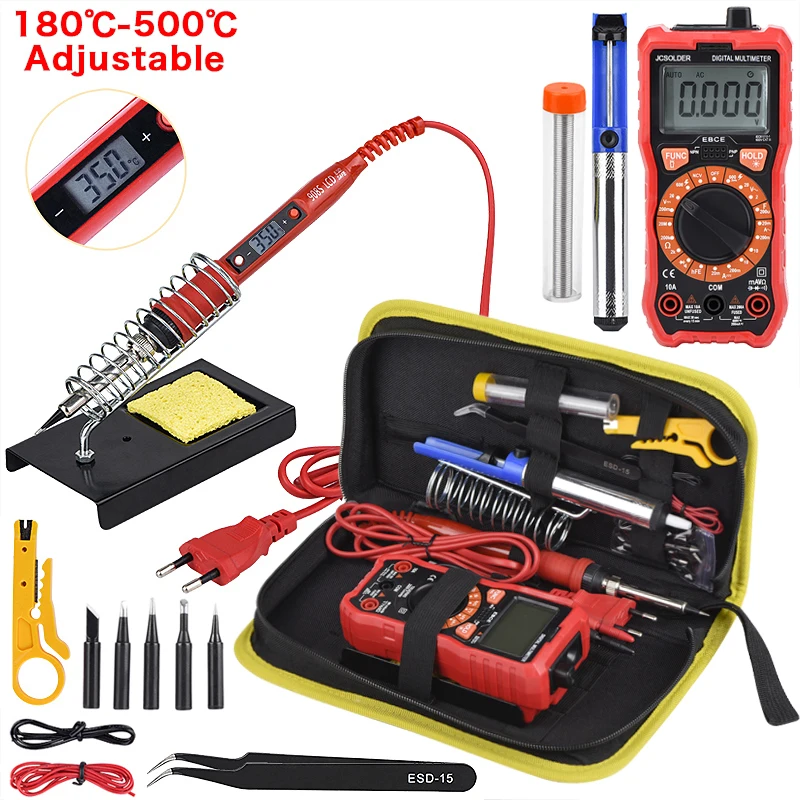 JCD 220V 110V 80W 전기 납땜 인두 LCD 조정 가능한 온도 납땜 인두 품질 납땜 인두 팁 및 키트 908S