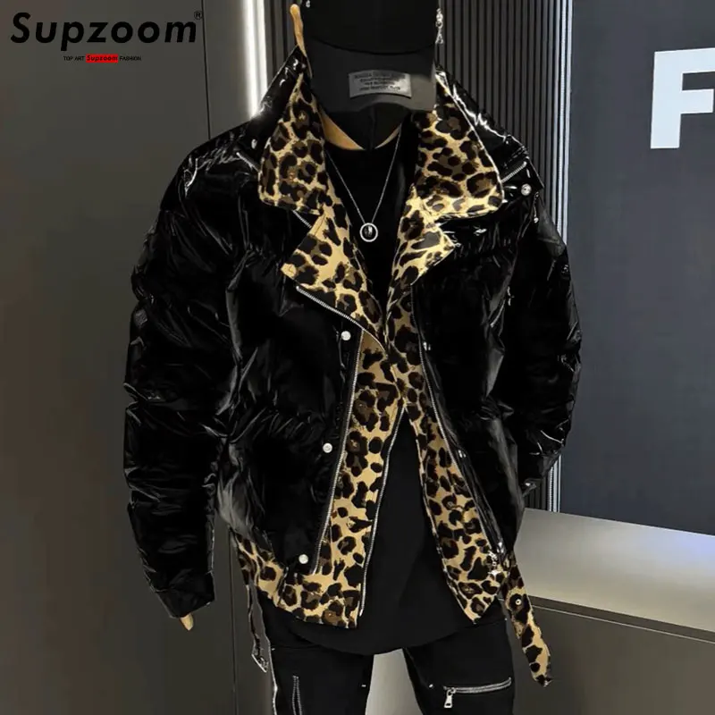 Supzoom 2023 Nieuwe Aankomst Casual Mannelijke Populaire Winter Trendy Verticale Kraag Verdikte Warm Paar Helder Kort Brood Jack Mannen