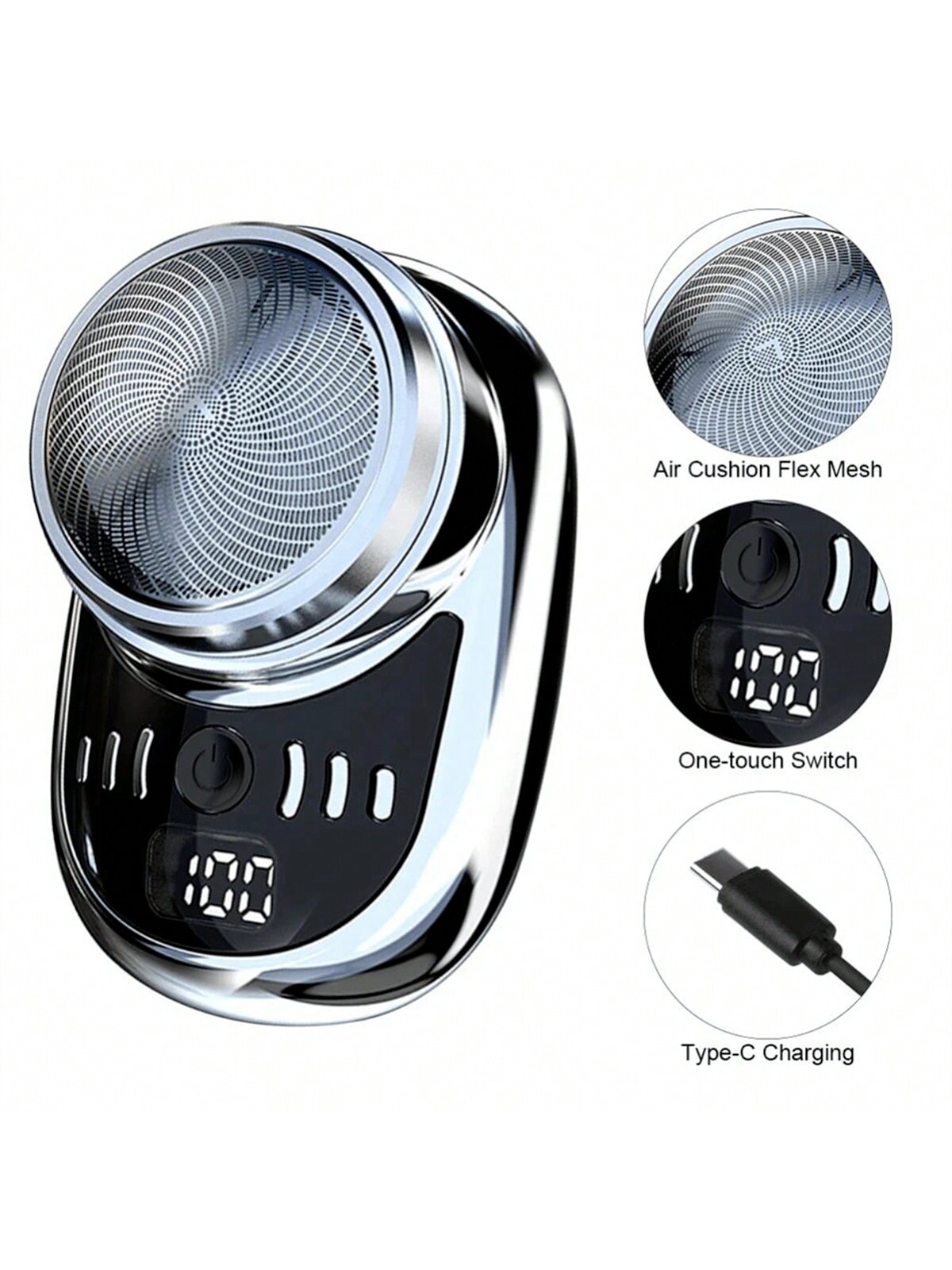 Head Shavers Hair Clippers Waterproof USB Rechargeable Cordless Electric Rotary Razor Beard Trimmer Grooming Kit for Men 