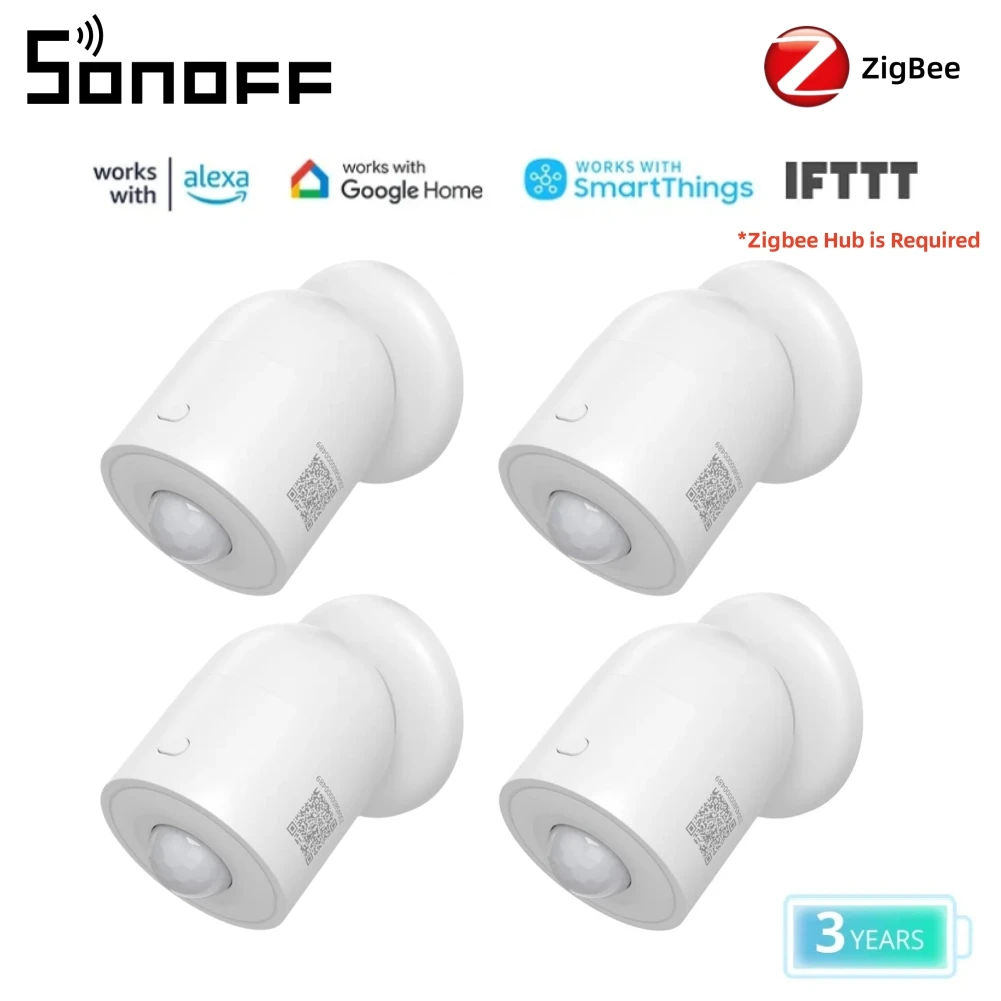 SONOFF SNZB-03P Zigbee 3,0 Sensor de movimiento detección de luz ambiental inteligente trabajo de seguridad del hogar con Alexa Google Alice IFTTT