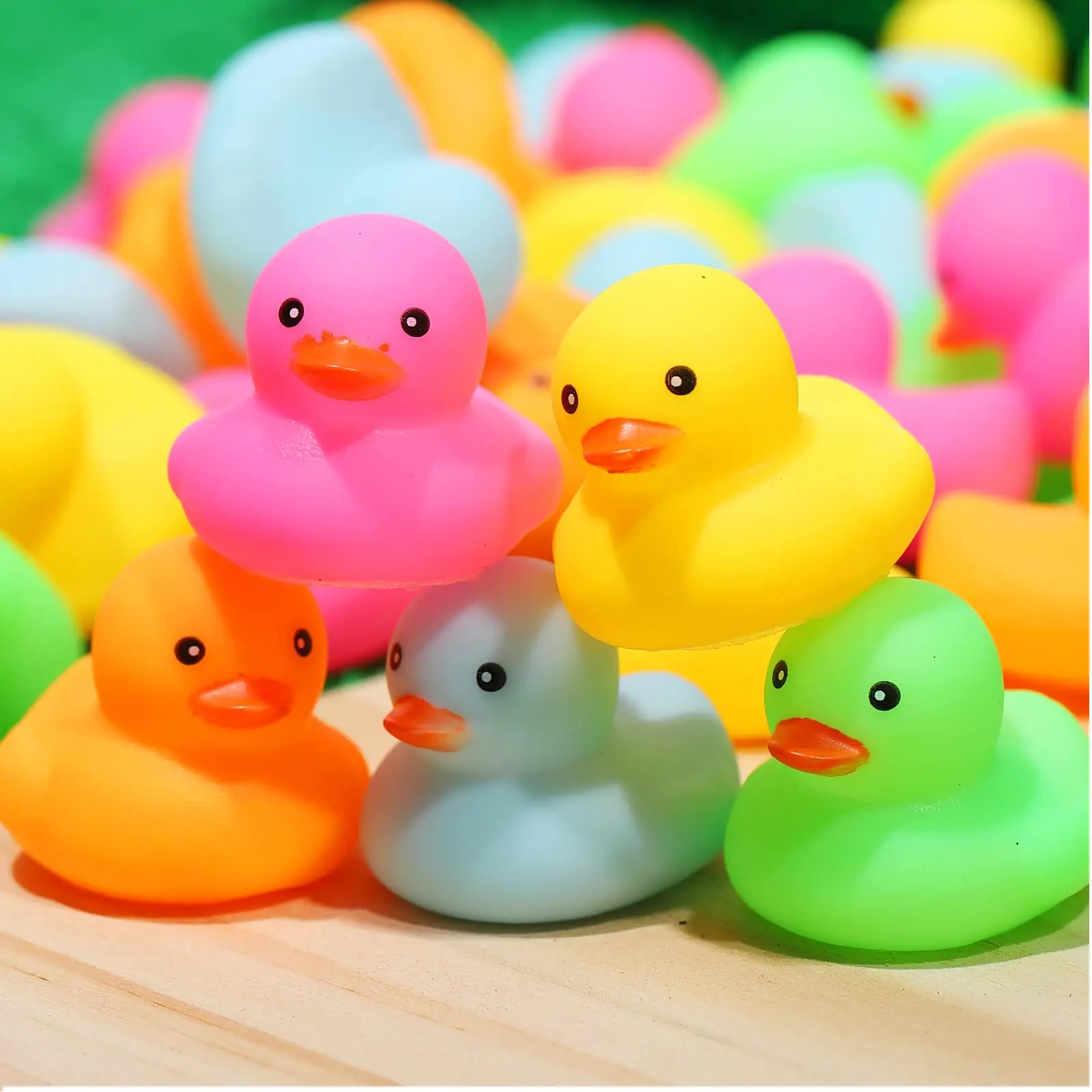 30/60/90pc Multicolor Mini Rubber Duck Bath Toy ,Squeak and Float Colored Small Ducks in Bulk Baby Sower Ducks ,Birthday Gifts