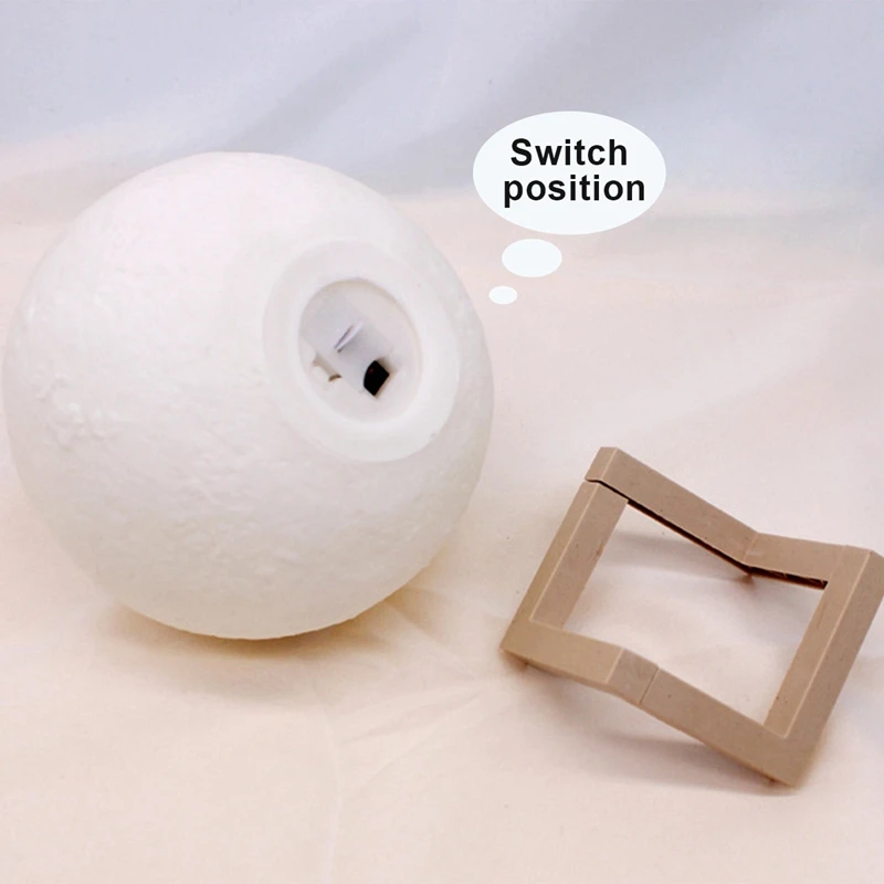 6CM 8CM Moon Shape Night Light Warm/Cool White Globe Bedside Lamp Multicolor Toggle Switch LED Light With Battery Powered