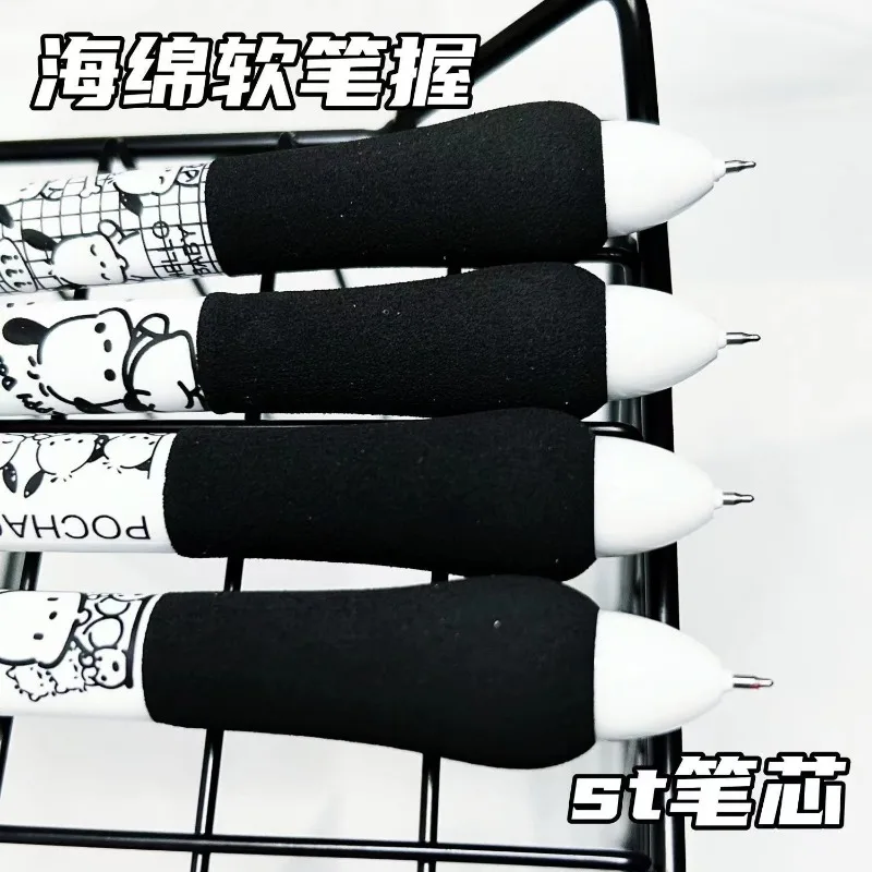 4pcs/set Cute Cartoon Pochacco Soft Grip Fat Pen The 0.5 Mm St Head Smooth Sponge Sheath Pen Quick-dry Gel Pen Box Set