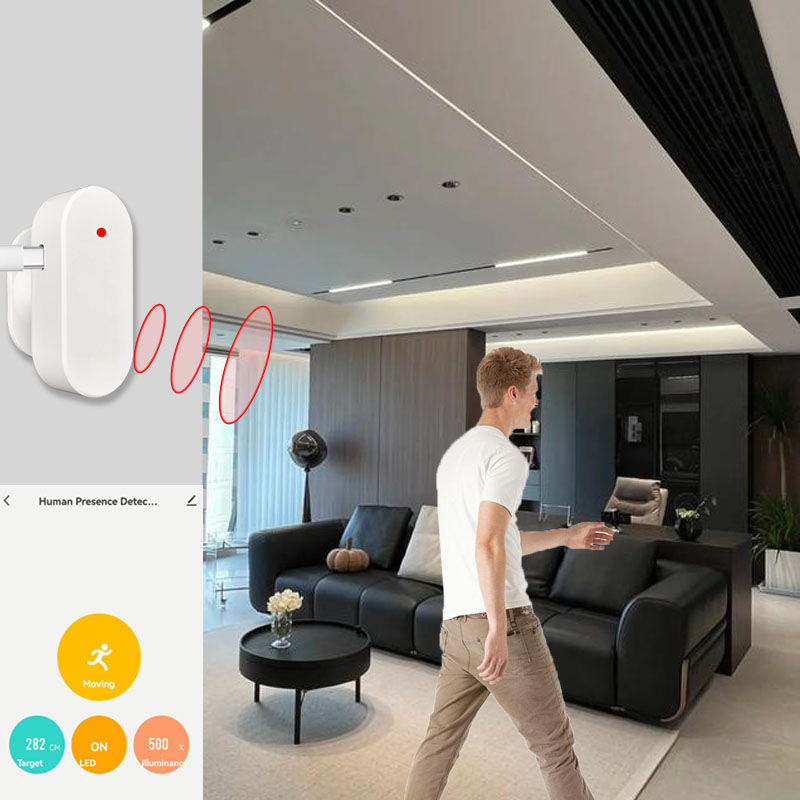 Tuya vida inteligente wifi onda milimétrica 24ghz radar detector de presença humana app sensor de movimento sensor de luminância ac 110/220v dc 5v