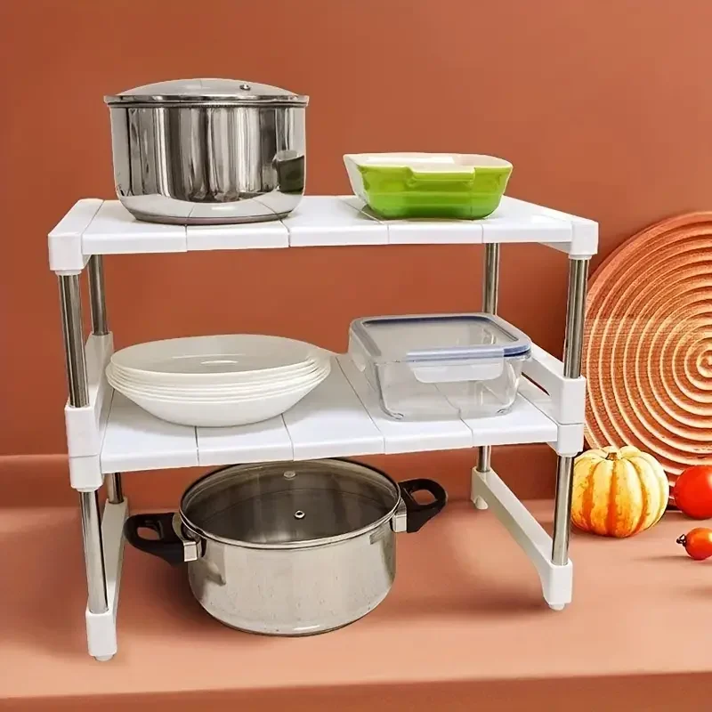 STACKABLE Storage Rack ตู้เสื้อผ้า Layered Partition Rack Closet Sorting ชั้นวาง Telescopic SINK ผู้ถือตู้เสื้อผ้าเสื้อผ้า Organizer