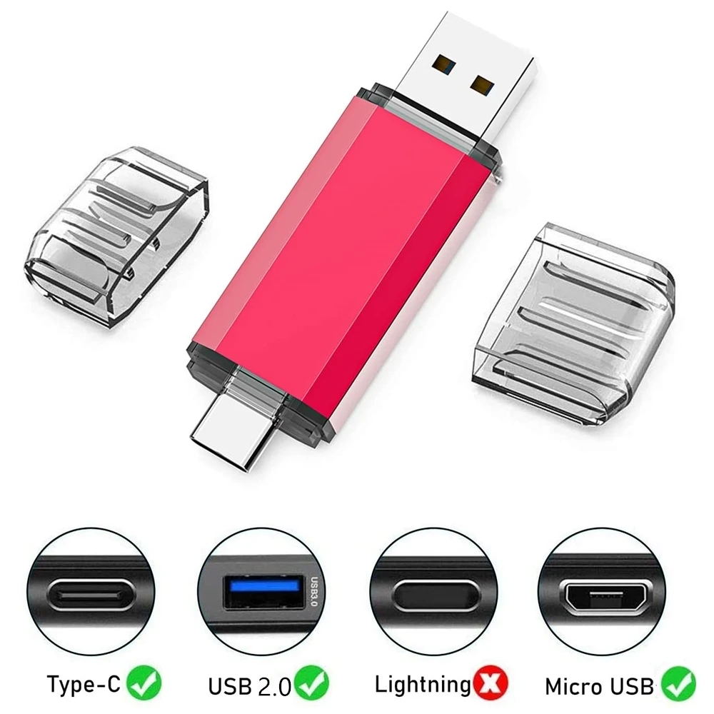 BINFUL 2NI1 TYPE-C USB 2.0-Flash-Laufwerk 2 TB 1 TB 512 GB Hochgeschwindigkeits-Stick mit Schlüsselanhänger Memory Stick Kreatives Geschäftsgeschenk U d