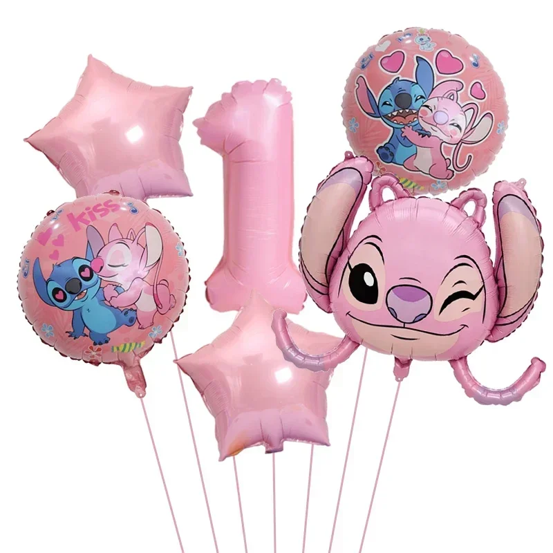 1 set di palloncini per feste a tema Lilo & Stitch Set di palloncini in foglio di alluminio con punto carino per la decorazione di compleanno di ragazzi e ragazze