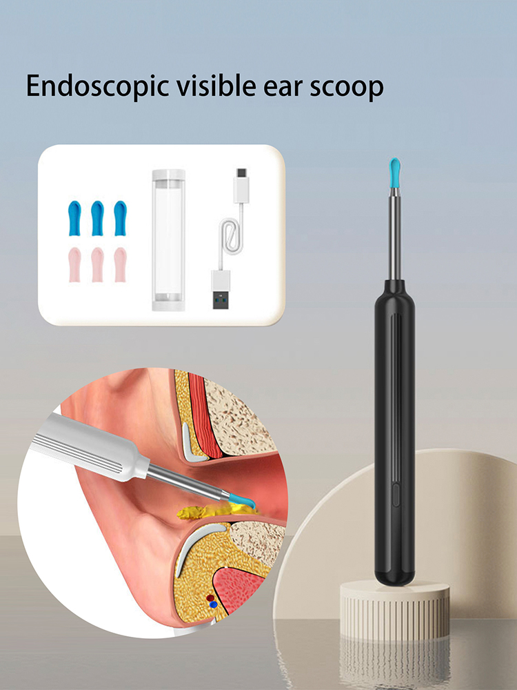 Escavador de ouvido inteligente visual endoscópico, limpador de ouvido endoscópico WIFI sem fio