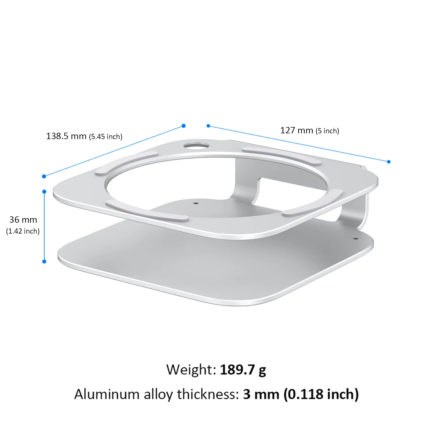 Mac mini Desktop Stand for Mac Mini M4 /M4 Pro 2024 Heat Dissipation Aluminum Mount Dock Cooling Holder Accessories