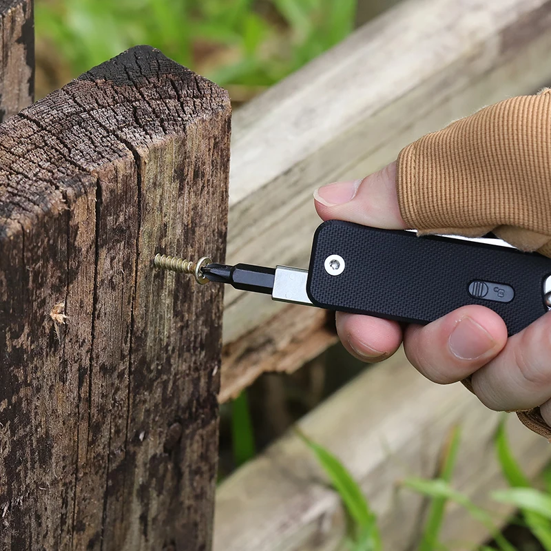 ROXON S503G Flex Companion Tool Modular Design and Customizable Pocket Tool, Preinstalled with 8 Essential Tools (1/4" Bit Drive