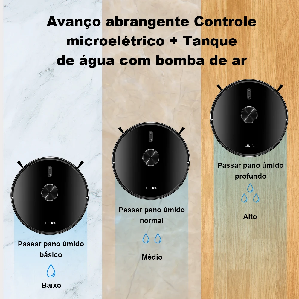 Liectroux/LILIN X6 LDS Aspirador de pó robô, navegação a laser Lidar, combinação de limpeza a seco e a úmido, sucção de 6500Pa, mapa de vários andares, esfregão úmido em forma de Y, limpeza de carpete com reforço turbo