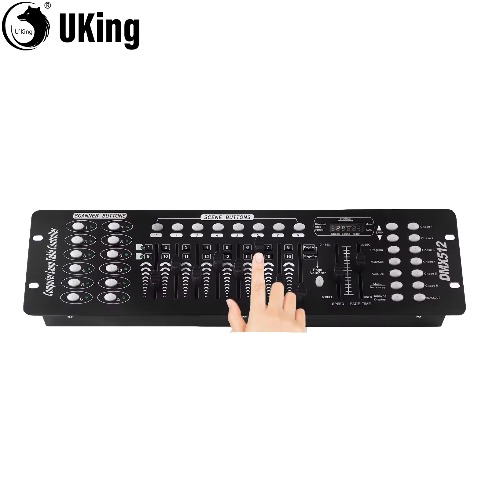 U`King DMX 512 kontroler 192 kanałowa konsola DMX konsola oświetlenia scenicznego na imprezę DJ światła dyskotekowe pokaż klub nocny