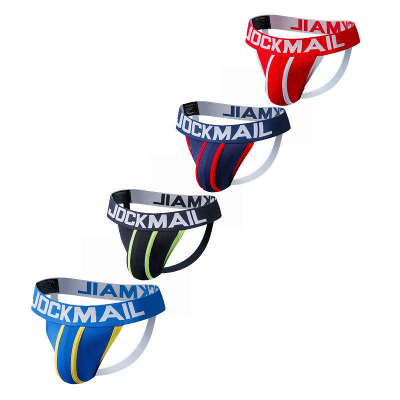 JOCKMAIL-ropa interior ajustada para hombre, suspensorio tipo Tanga de algodón, malla transpirable, correa Jock, cuerda erótica antideslizante, bolsa para pene Gay