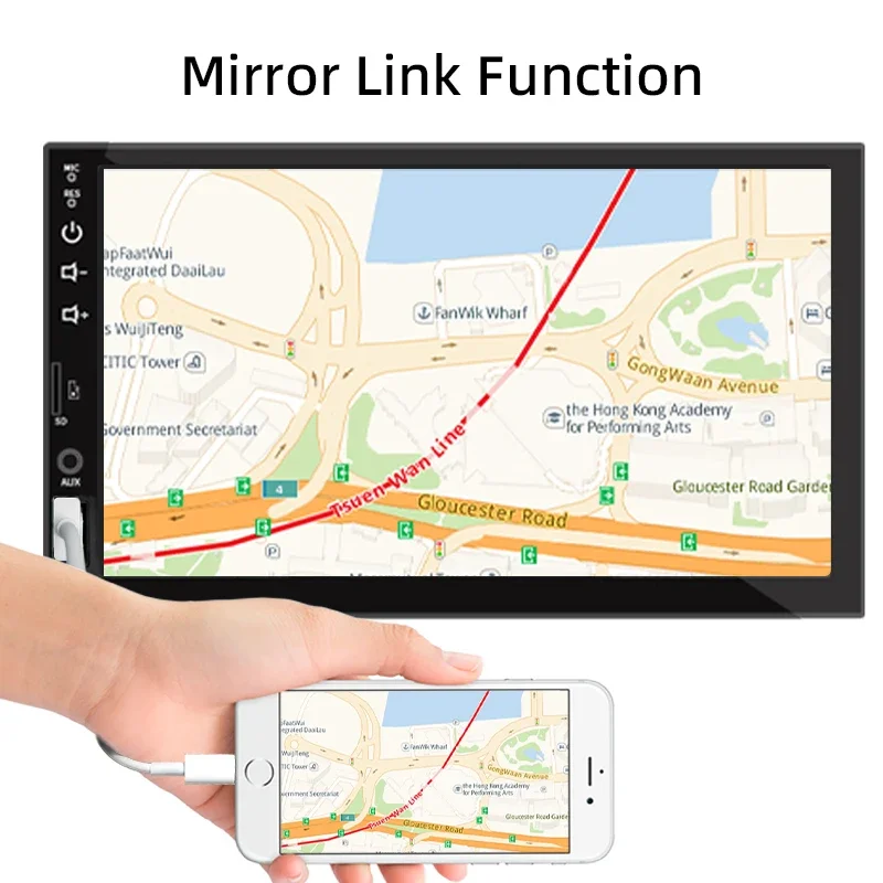 Hippcron 7 inch Autoradio 1 Din CarPlay Android Auto Universele MP5 Speler Auto Audio USB TF Bluetooth Ondersteuning Achteruitrijcamera