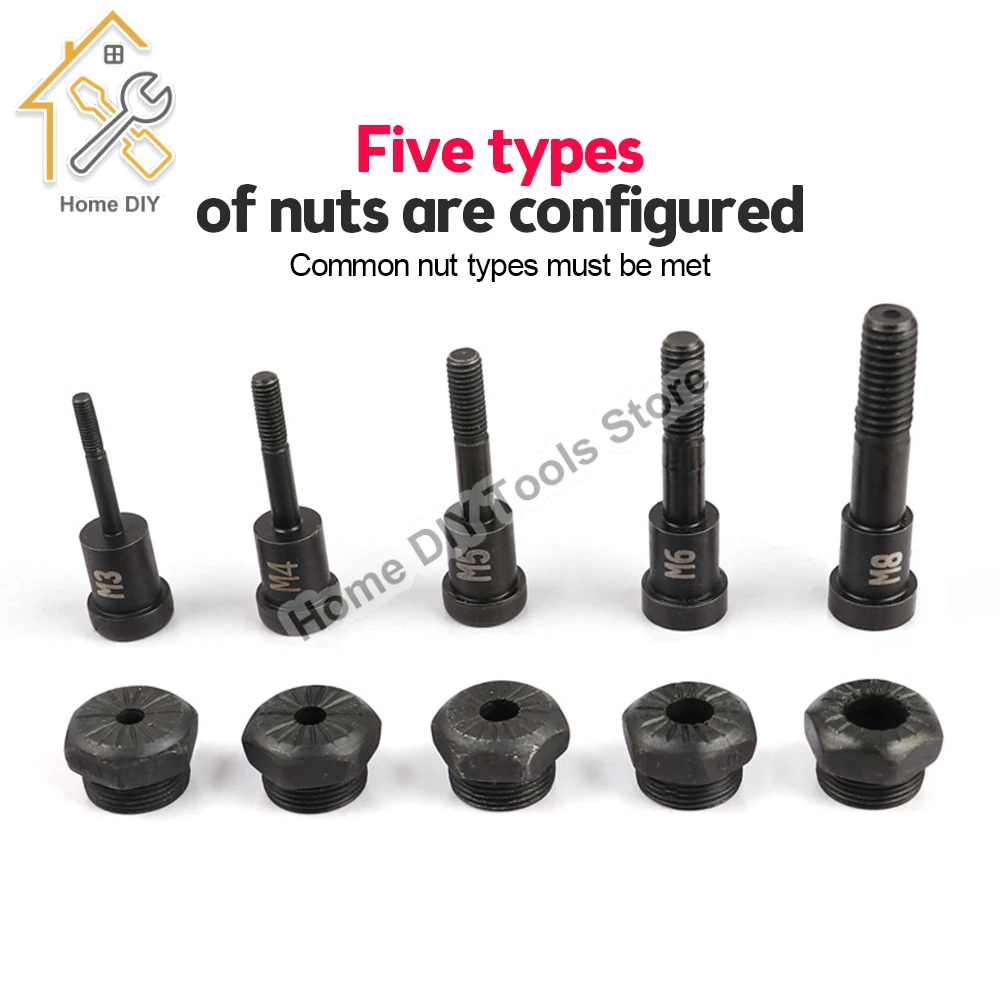 ไฟฟ้า rivet ปืนที่ถอดออกได้ไฟฟ้า M3 ~ M8 rivet NUT เครื่องมืออะแดปเตอร์ใส่ NUT ดึงโลดโผนเครื่องมือสำหรับสว่านไฟฟ้า/ประแจมือ