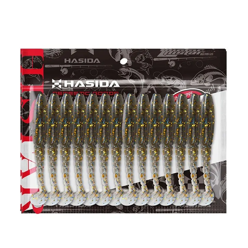 HISTAR-Isca De Pesca De Verme De Plástico Macio, Alta Elasticidade, Design Brilhante, Linha Longa, Cauda T, Corpo De Silicone Artificial Macio, 1 Saco