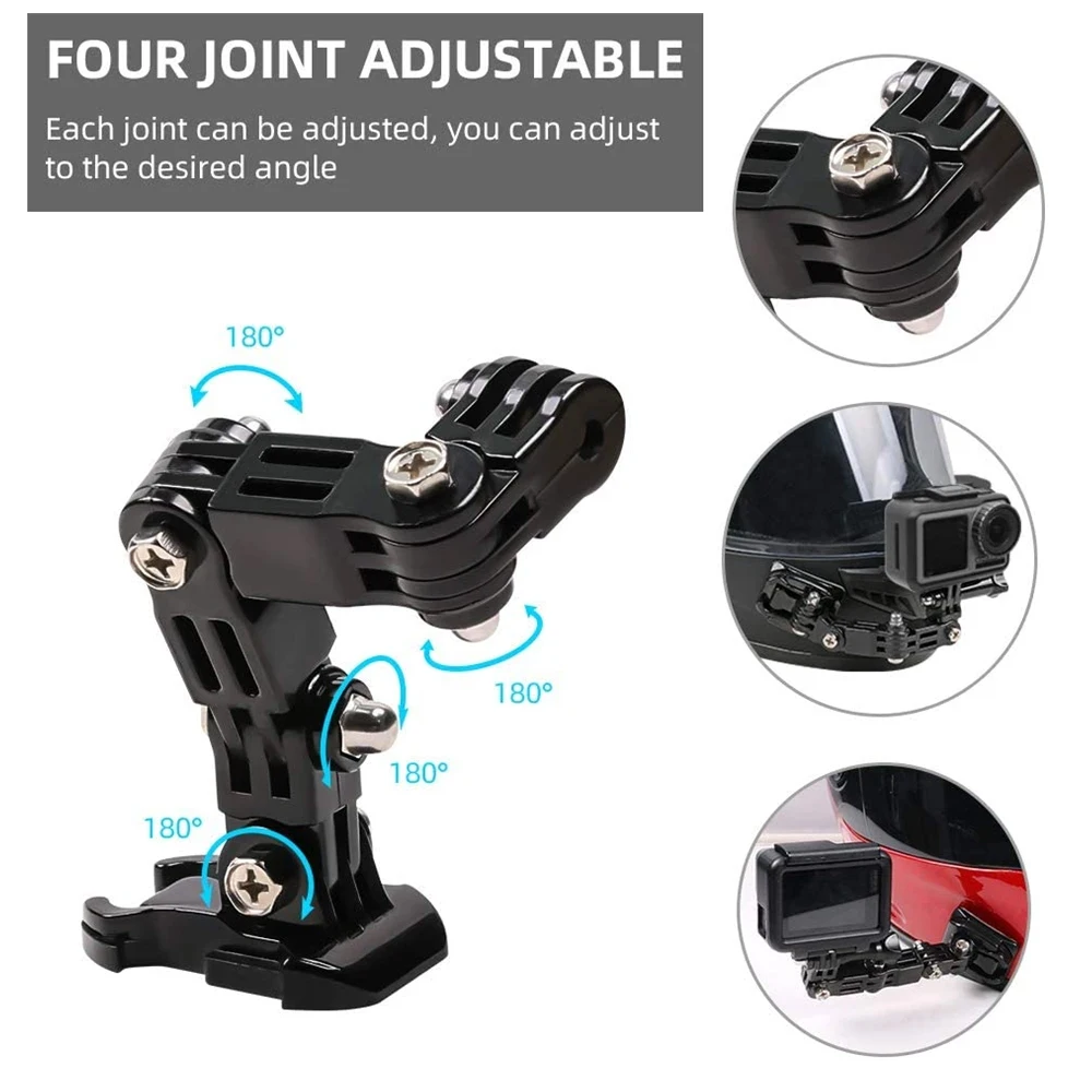 Kit de montaje para casco de motocicleta, para cámara de acción Insta360 X4 X3 Gopro 12 11 10 9 Dji Osmo, soporte seguro para cámara deportiva de cara completa