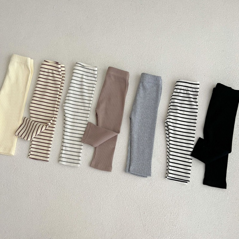 0-3t Babyhose Mädchen All-Match gestreifte dünne Leggings Kinder Baumwolle Elastizität schlanke Hose Neugeborene Stretch hose