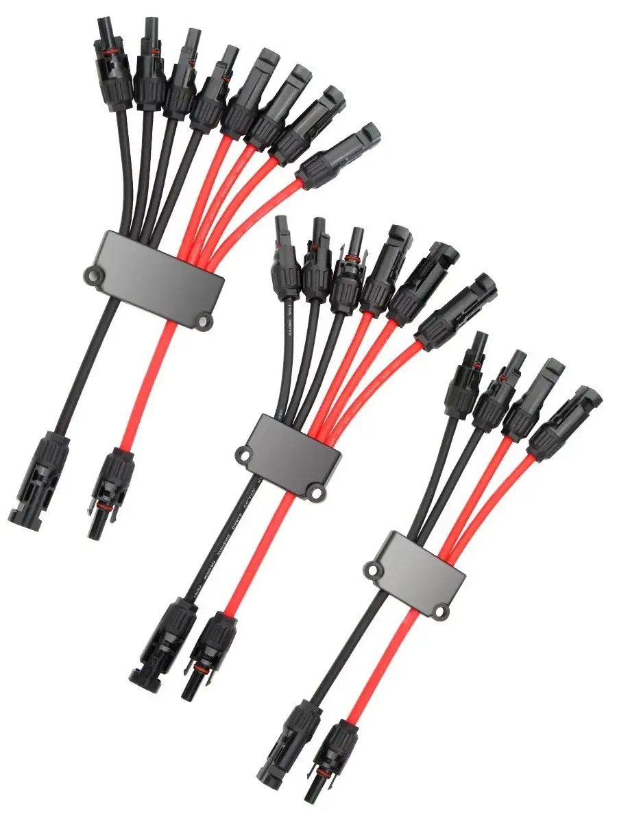 Conectores solares P de 2 a 4/6/8 Y Branch para painéis solares, conectores sem ferramentas 10awg, divisor de painel solar, para barco e RV.