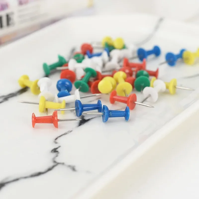 100PCS Binding Cork Board ความปลอดภัยพลาสติกสี Pin Big Head Push เข็ม Pins วาด Photo Wall Studs อุปกรณ์สํานักงานโรงเรียน