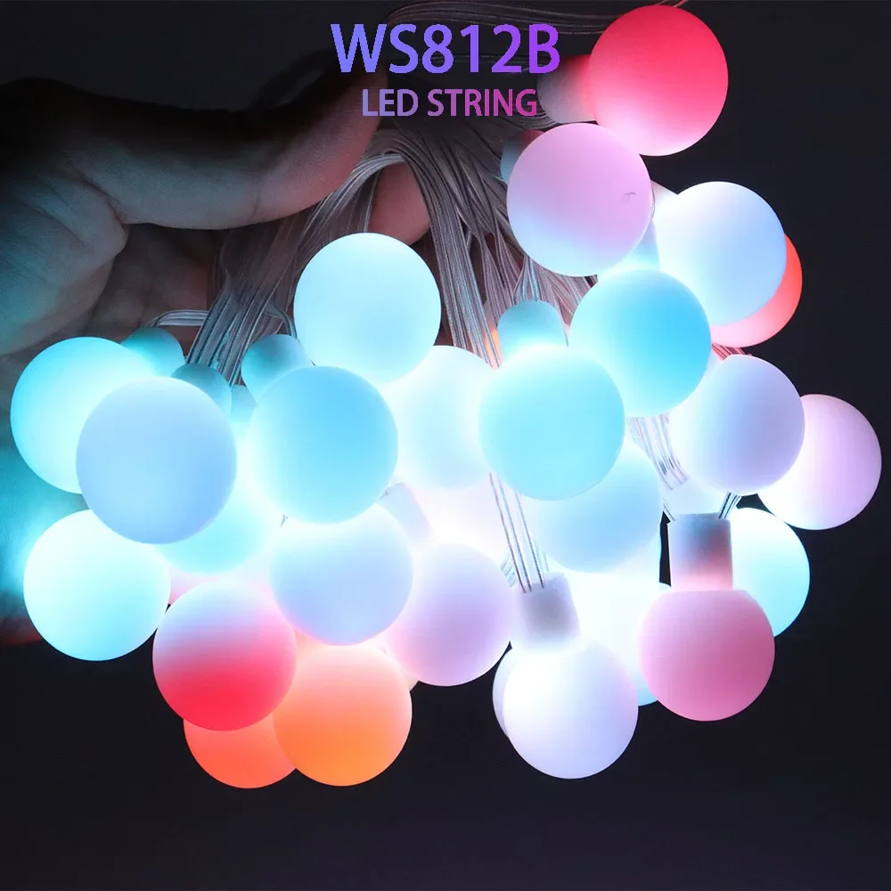Guirnalda de luces LED USB DC5V Color de ensueño RGB IC LED bola redonda cadena de luces Navidad fiesta cumpleaños decoración luz