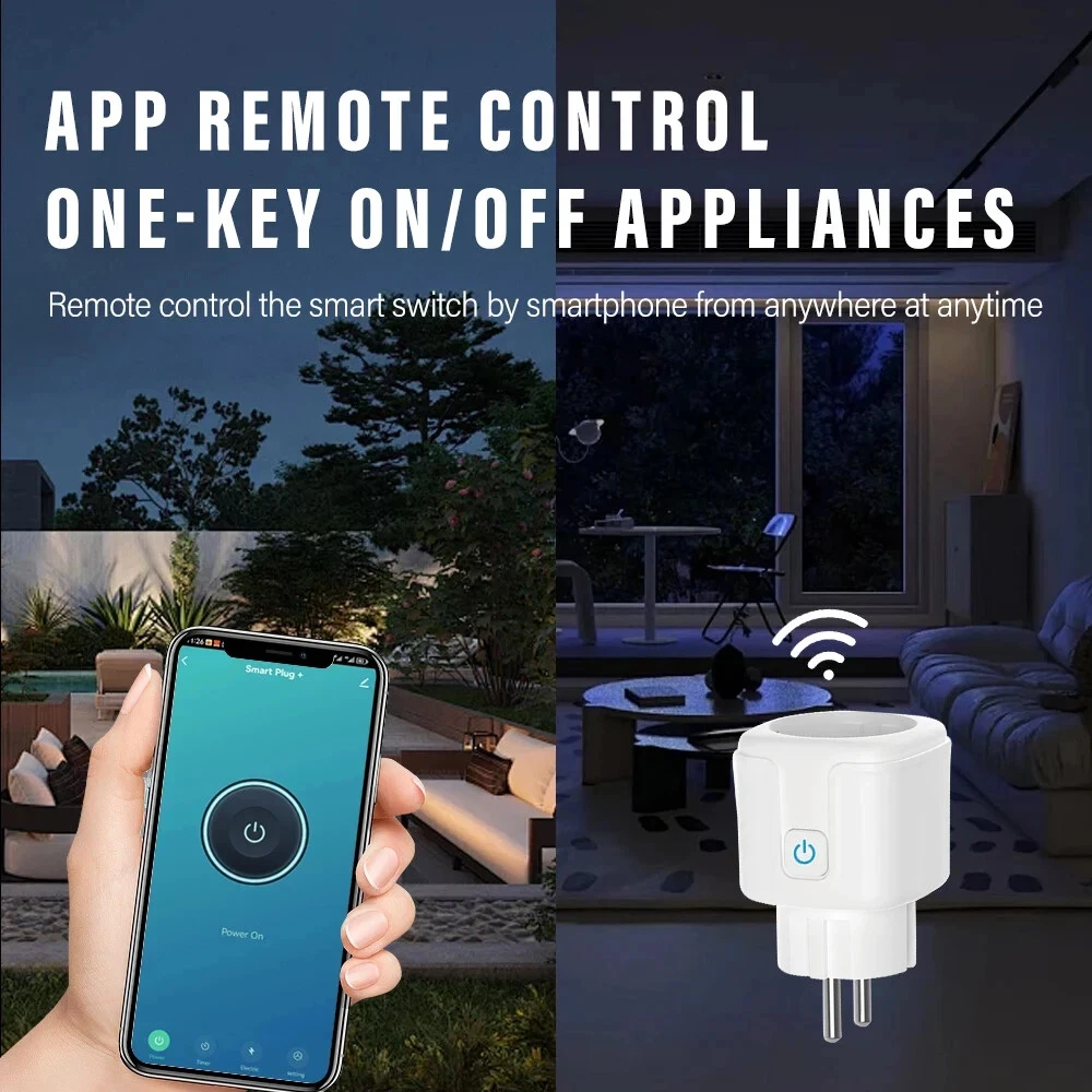 Enchufe inteligente WiFi UE Tuya 16A/20A con Monitor de potencia función de temporizador aplicación remota Control de voz funciona con Alexa Google Home