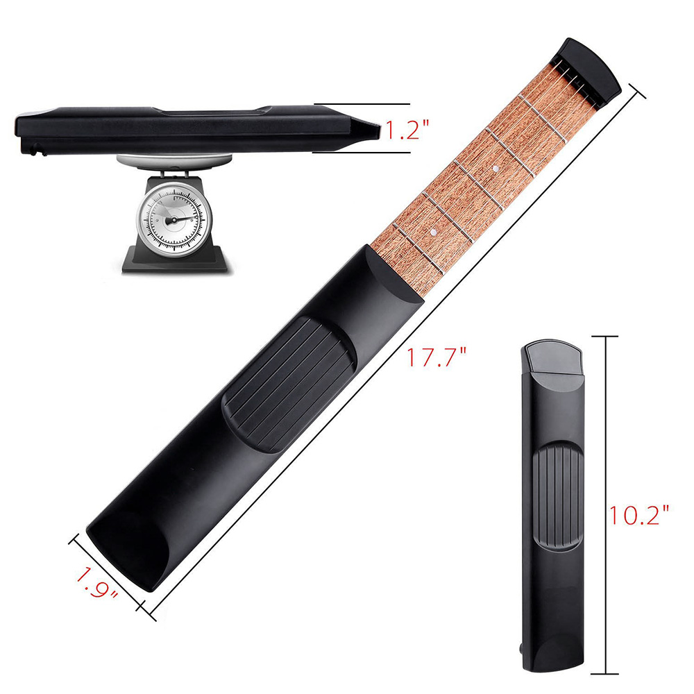Outil d'entraînement de cordon de poche portable, bois d'arbre, modèle JENeck, maire intérieur noir, 6 cordes, 6 frettes