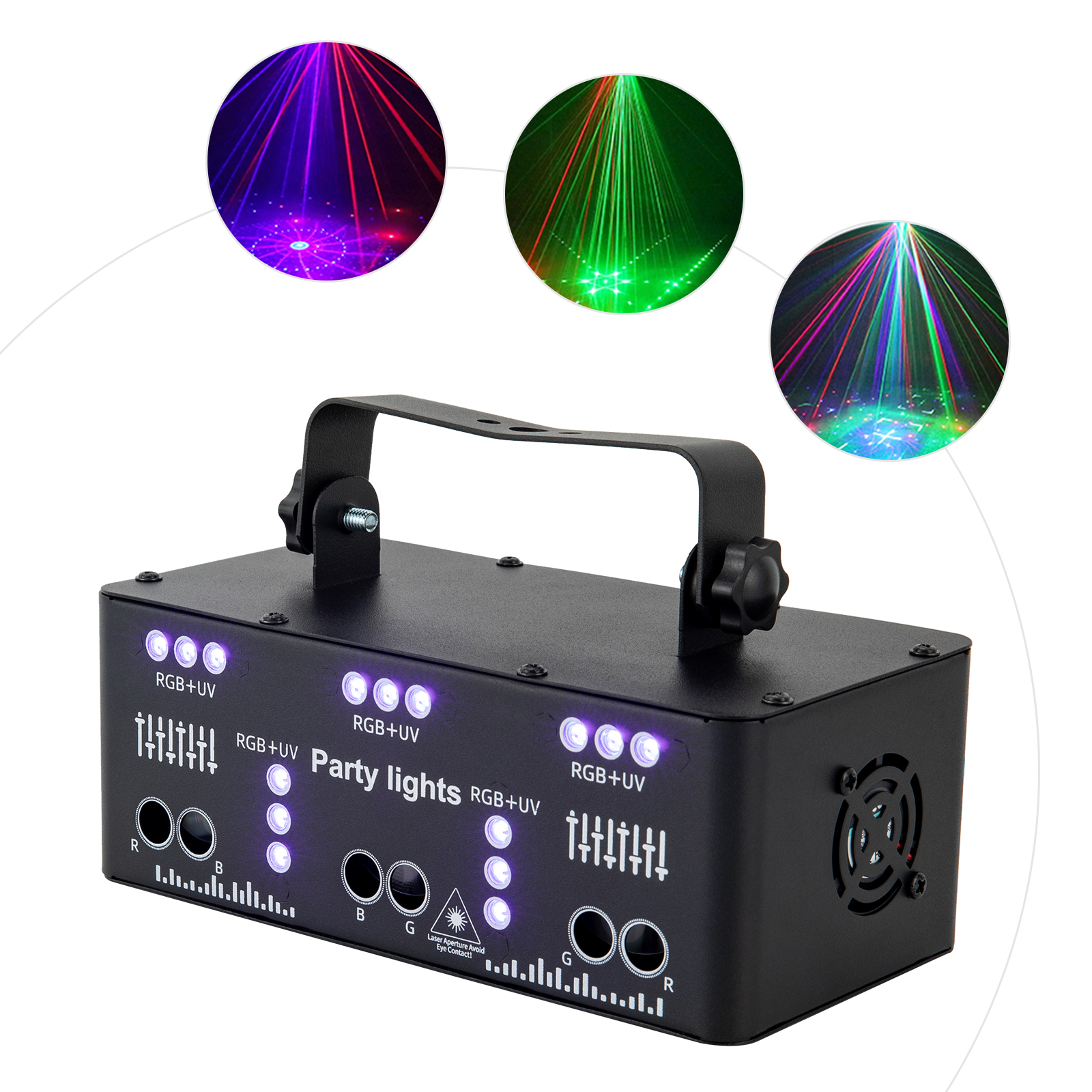 DJ Disco Light Party Light 21 LED RGB Light Sound Control Strobe Samobieżny reflektor z efektem DMX z laserem i diodą LED